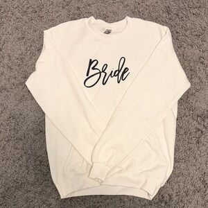 Gildan White Bride Crew Neck Sweater